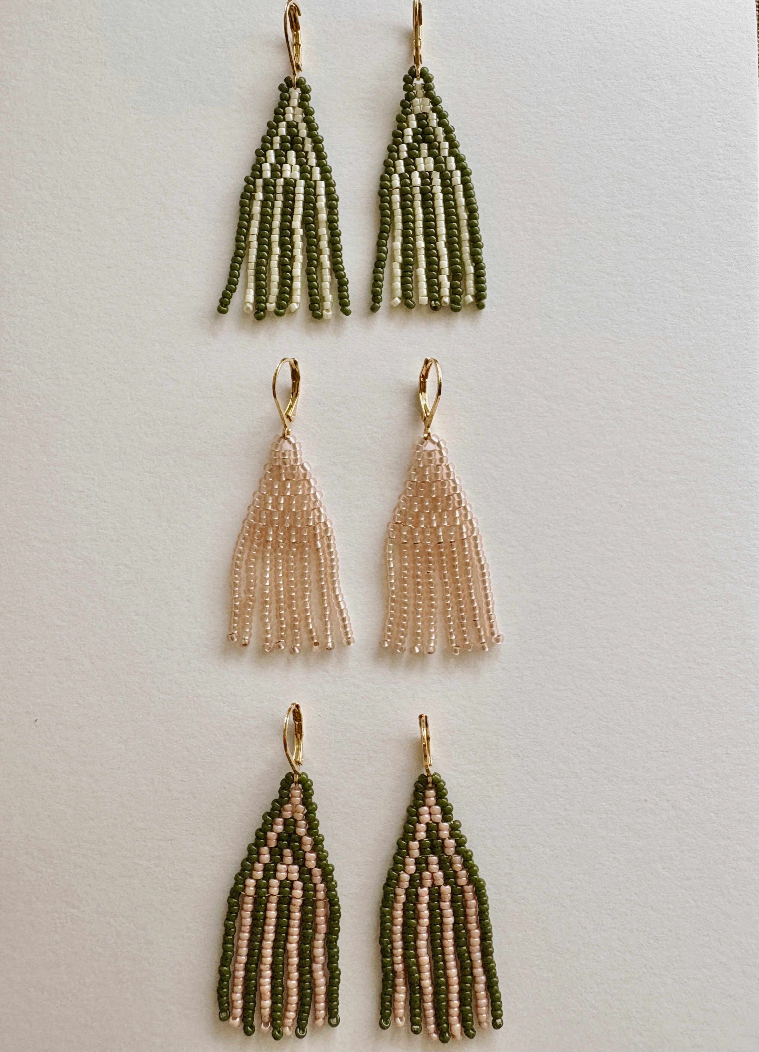 Olive Tassel Earrings