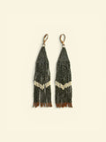 Miyuki Fringe Earrings · Olive & Gold