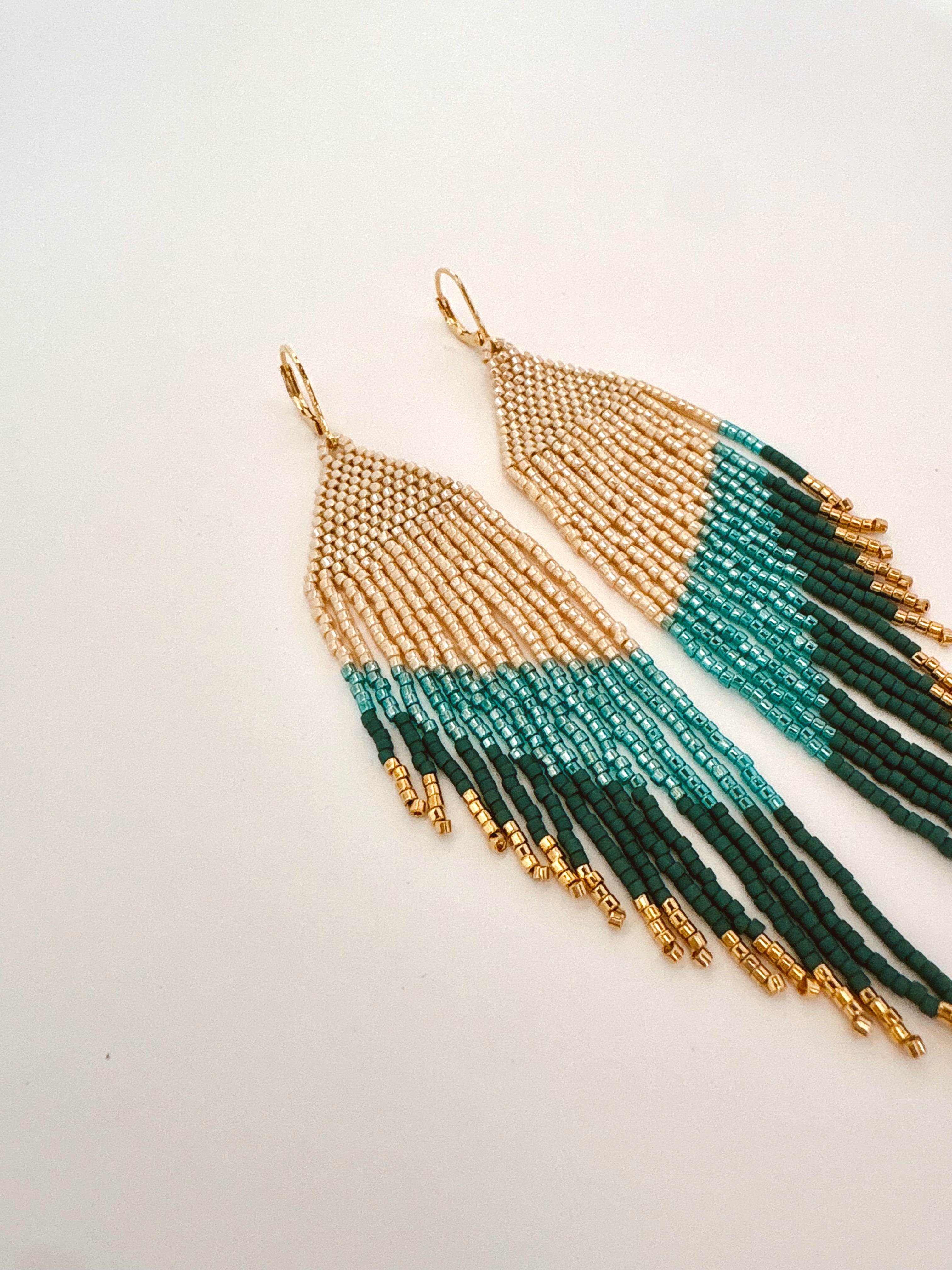Turquoise Tide Fringe Earrings