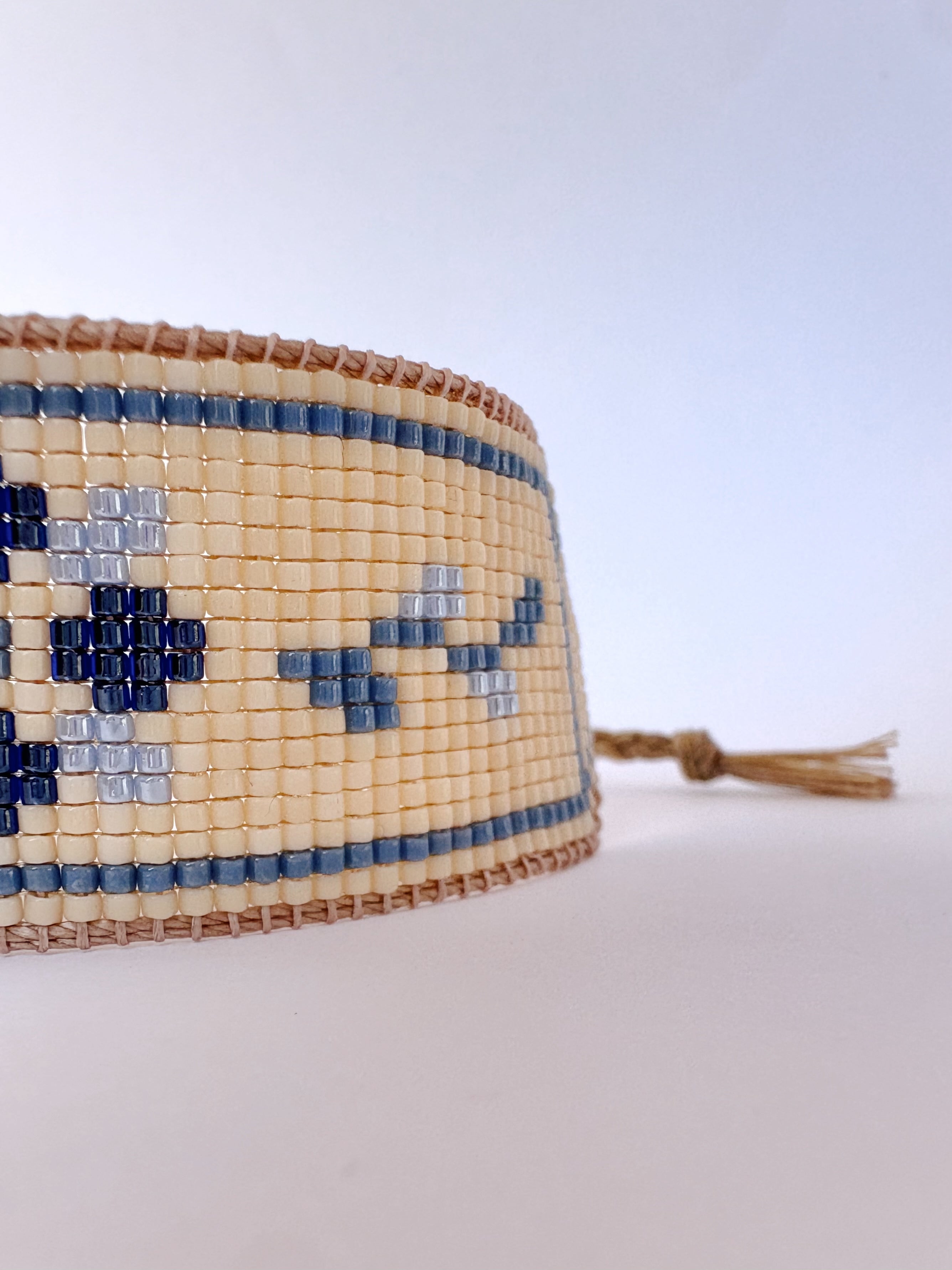 Blue Flower Statement Bracelet