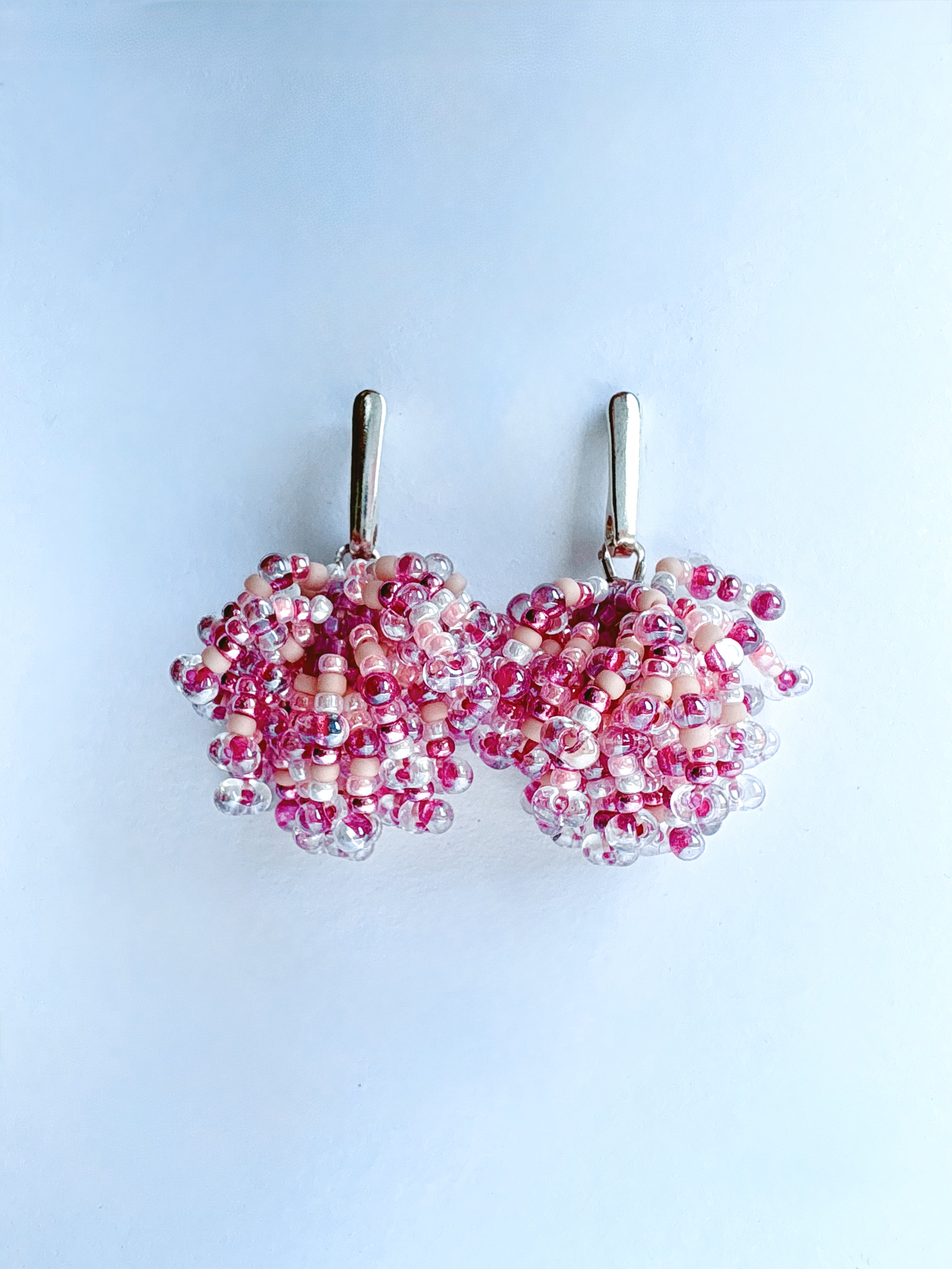 Pinky Pom Pom Earrings