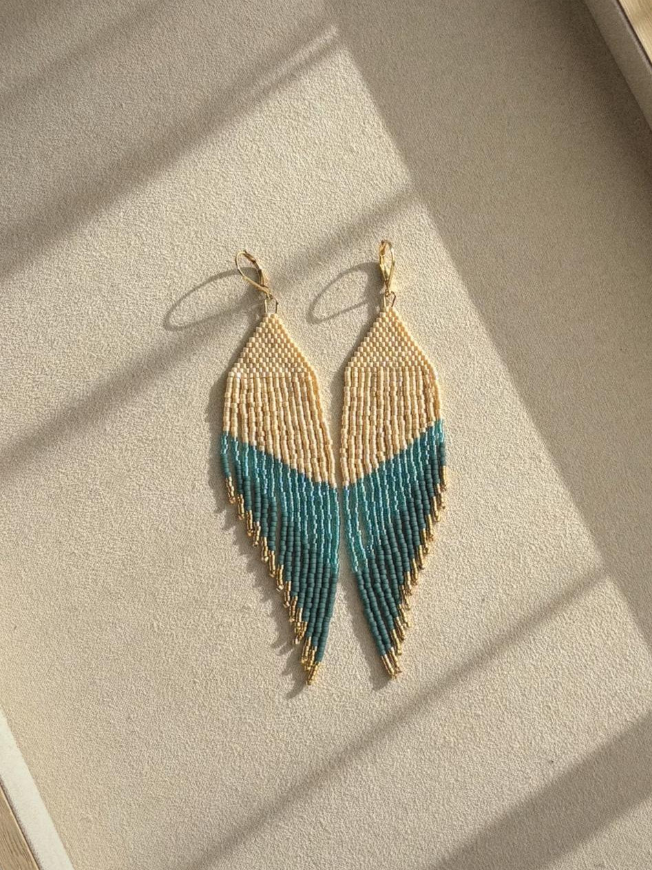 Turquoise Tide Fringe Earrings