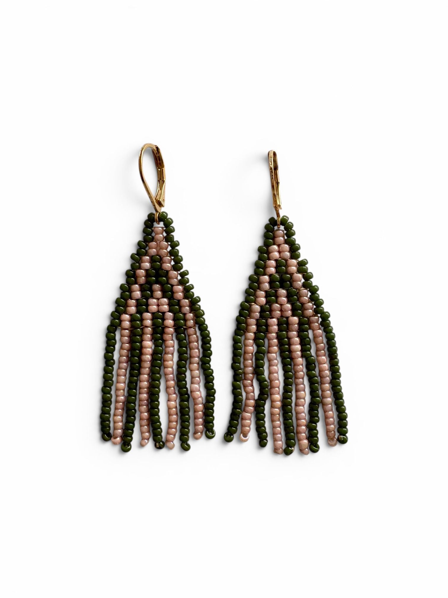 Moss & Blush Tassel Earrings
